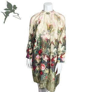 Garden Party Silk Floral Shift Dress